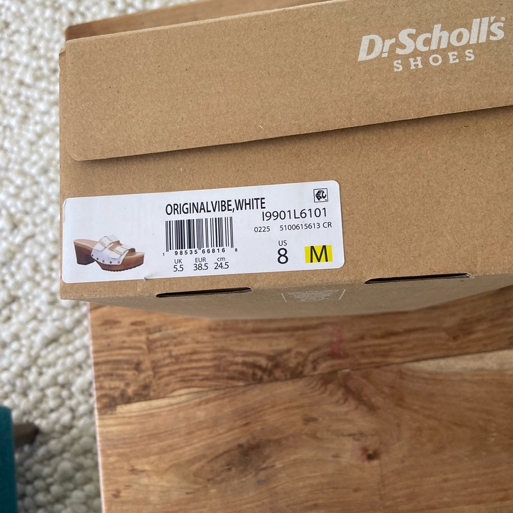 Dr. Scholl's White Leather Women’s Platform Clogs Like New Size 8 - Picture 10 of 11